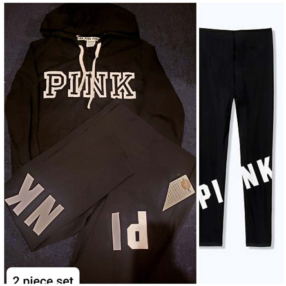 Victorias secret pink leggings & full zip set